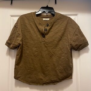 Madewell Women's Olive Button Down Shirt